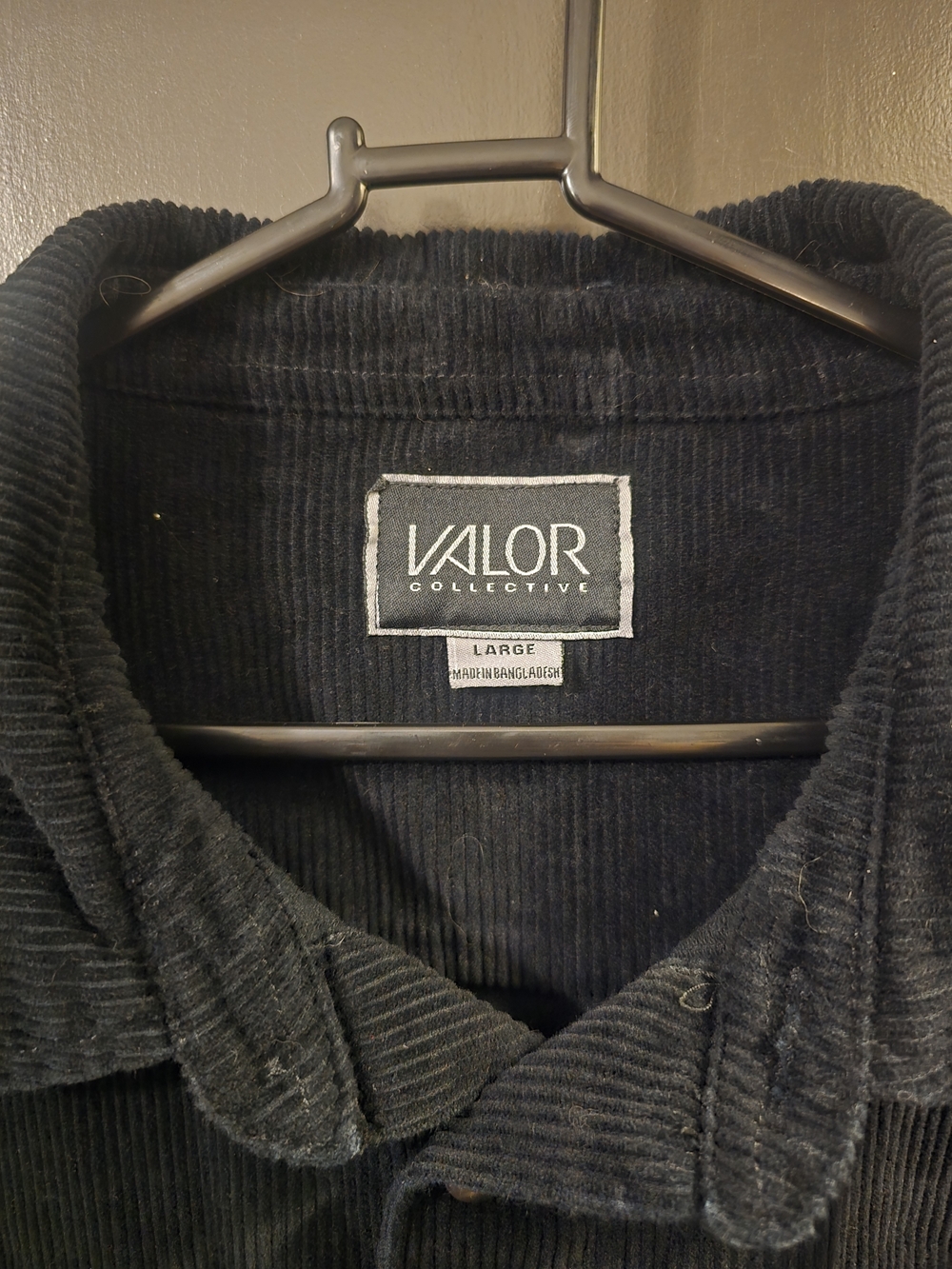 Men's Valor Collective Corduroy Shirt Jacket / Large / Black - Picture 2 of 4